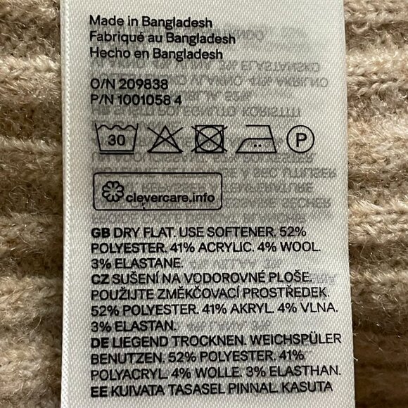 NWT H&M Long Cardigan Duster Sz XS Oatmeal Oversize Lagenlook Minimalist Neutral - Picture 7 of 7